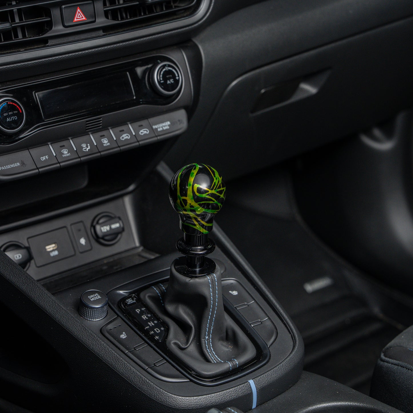 Billetworkz Automatic Shifter - Black w/ Toxic Splash - Fits Hyundai Veloster N / Elantra N / Kona N (2019+)