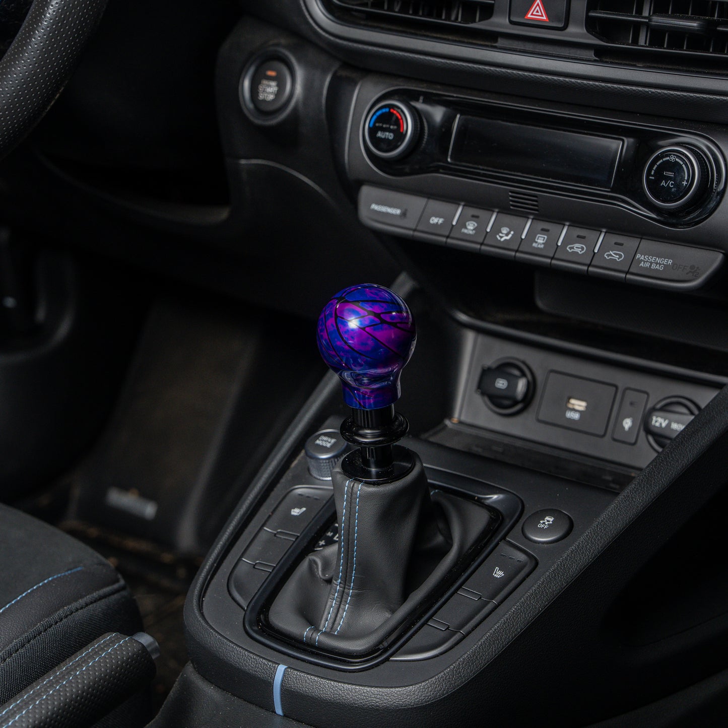 Billetworkz Automatic Shifter - Nebula w/ Black Splash - Fits Hyundai Veloster N / Elantra N / Kona N (2019+)