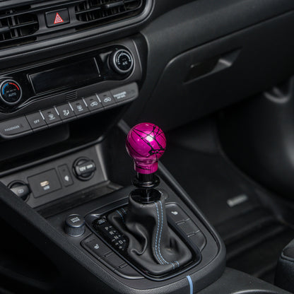 Billetworkz Automatic Shifter - Pink w/ Black Splash - Fits Hyundai Veloster N / Elantra N / Kona N (2019+)