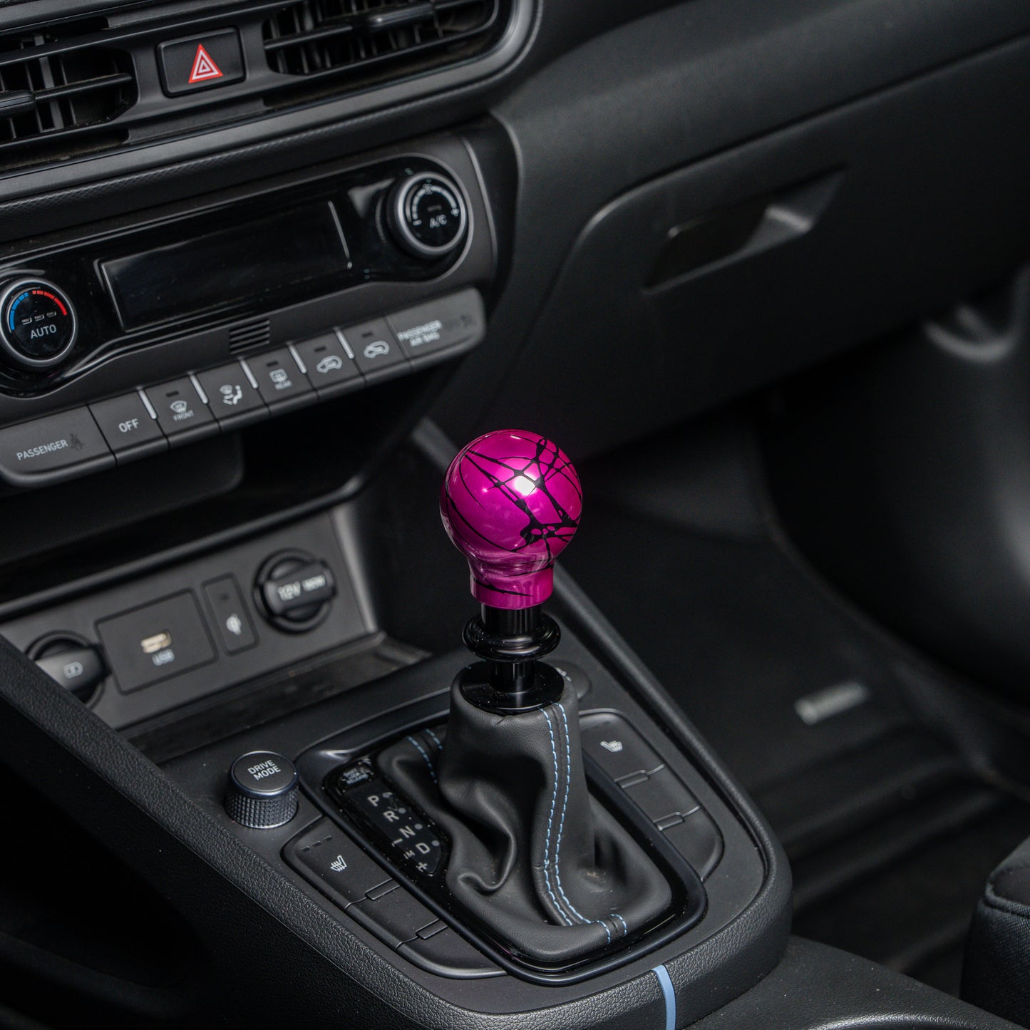 Billetworkz Automatic Shifter - Pink w/ Black Splash - Fits Hyundai Veloster N / Elantra N / Kona N (2019+)