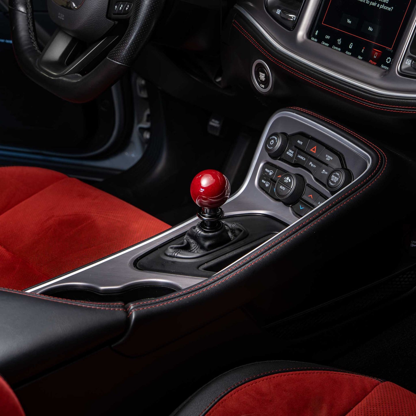Billetworkz Automatic Shifter - Candy Red - Fits Dodge Challenger / Charger (2015-2023)