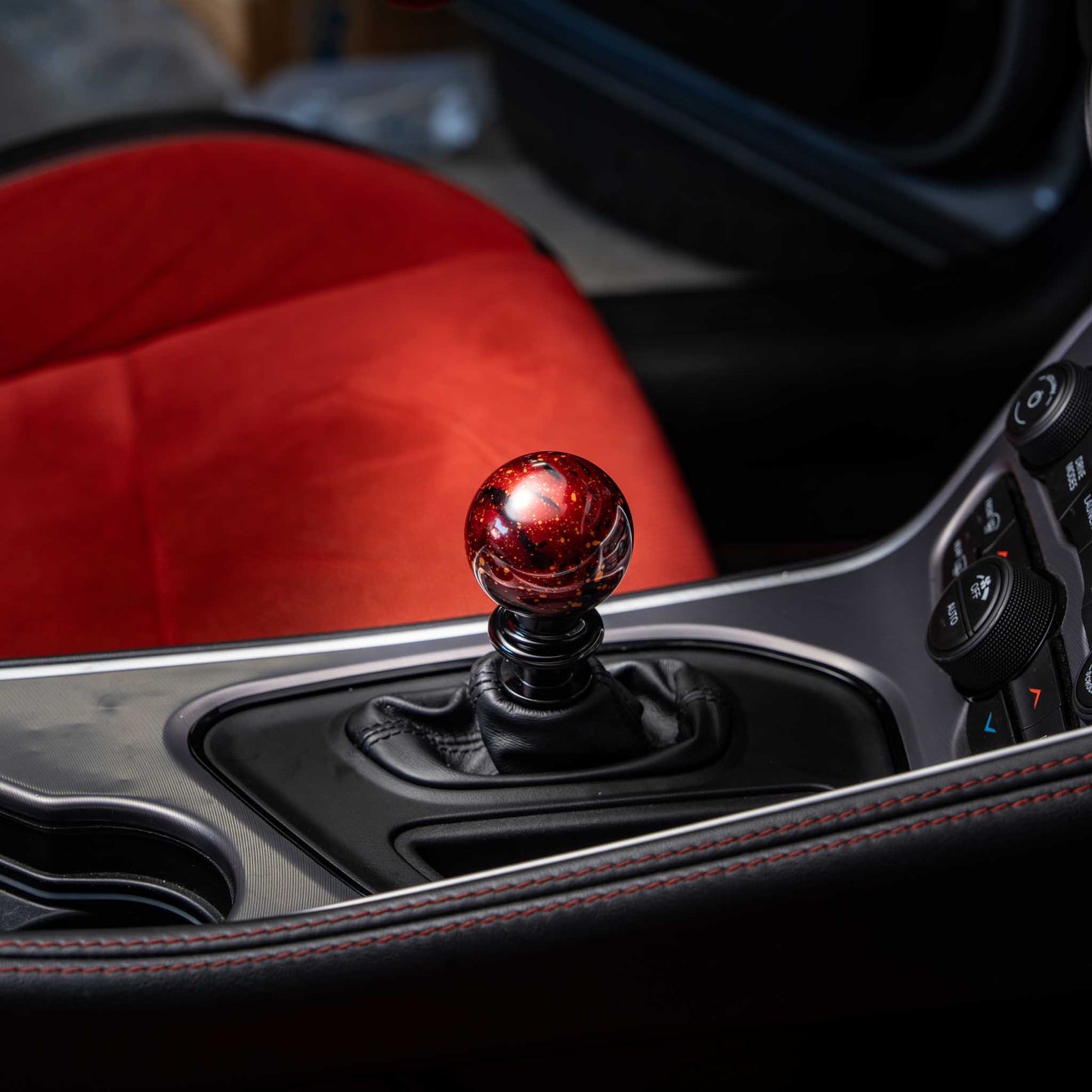 Billetworkz Automatic Shifter - Red Cosmic Space - Fits Dodge Challenger / Charger (2015-2023)