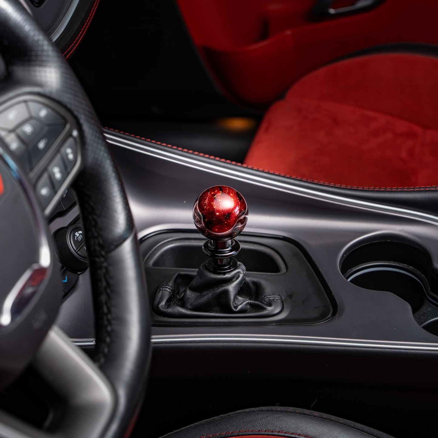 Billetworkz Automatic Shifter - Red Cosmic Space - Fits Dodge Challenger / Charger (2015-2023)
