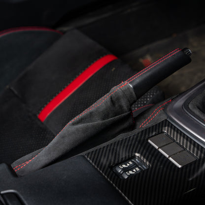 Billetworkz Alcantara Kit (Pro): Shift Boot, E-Brake Boot Kit and Door Pull Straps (1 Set) – Subaru BRZ/Toyota GR86 2022+ (Manual)