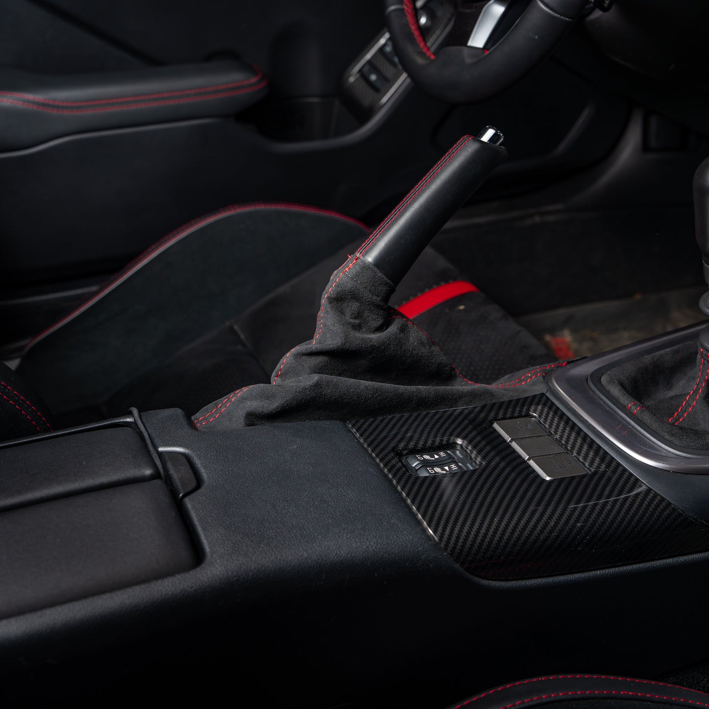 Billetworkz Alcantara Kit (Ultimate): Shift Knob, Shift Boot, E-Brake Boot Kit, and Door Pull Straps (1 Set) - Subaru BRZ/Toyota GR86 2022+ (Manual)