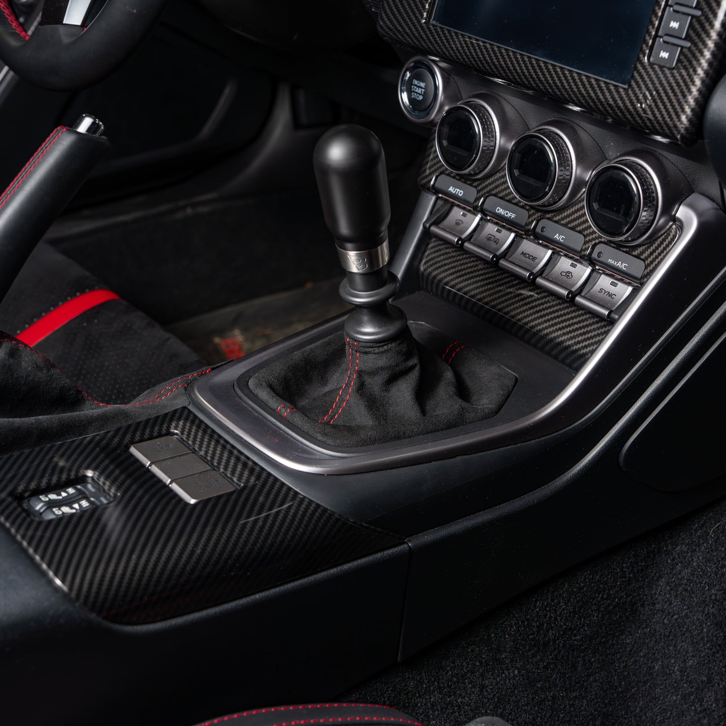 Billetworkz Alcantara Kit (Pro): Shift Boot, E-Brake Boot Kit and Door Pull Straps (1 Set) – Subaru BRZ/Toyota GR86 2022+ (Manual)