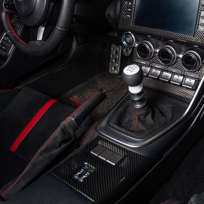 Billetworkz Alcantara Kit (Ultimate): Shift Knob, Shift Boot, E-Brake Boot Kit, and Door Pull Straps (1 Set) - Subaru BRZ/Toyota GR86 2022+ (Manual)