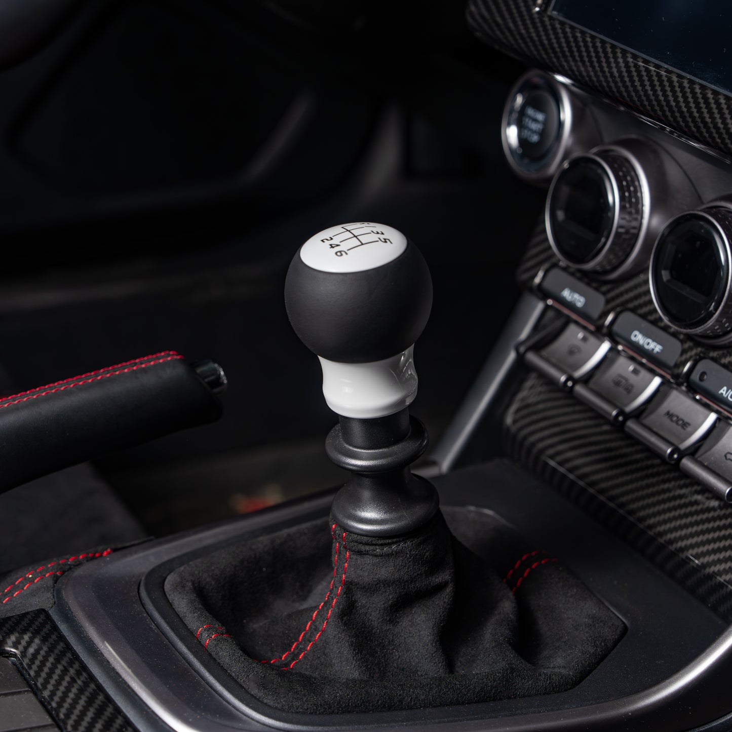 Billetworkz Alcantara Kit (Ultimate): Shift Knob, Shift Boot, E-Brake Boot Kit, and Door Pull Straps (1 Set) - Subaru BRZ/Toyota GR86 2022+ (Manual)