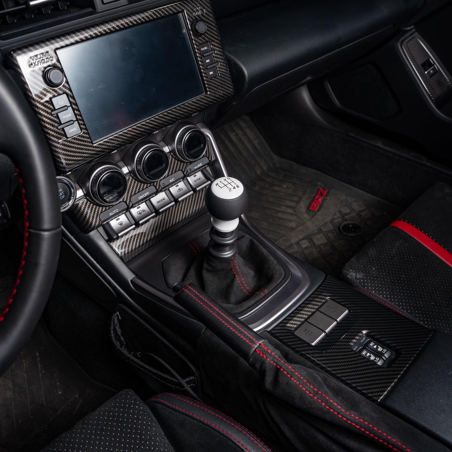 Billetworkz Alcantara Kit (Ultimate): Shift Knob, Shift Boot, E-Brake Boot Kit, and Door Pull Straps (1 Set) - Subaru BRZ/Toyota GR86 2022+ (Manual)