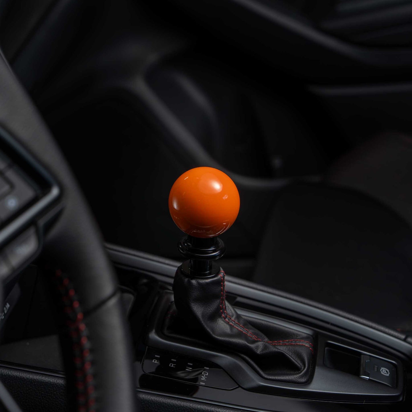 Billetworkz Automatic Shifter - Gloss Orange - Fits Subaru CVT: WRX (15–21), Crosstrek (13–23), Forester (14–18), Impreza (12–23), Legacy/Outback (10–14)