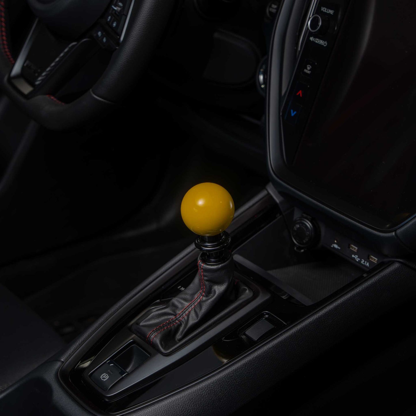 Billetworkz Automatic Shifter - Gloss Yellow - Fits Subaru CVT: WRX (2022+), Crosstrek (2024+), Forester (2025+), Impreza (2024+), Legacy/Outback (2015+)