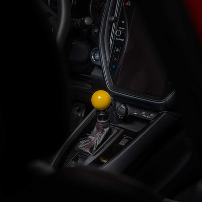 Billetworkz Automatic Shifter - Gloss Yellow - Fits Subaru CVT: WRX (15–21), Crosstrek (13–23), Forester (14–18), Impreza (12–23), Legacy/Outback (10–14)