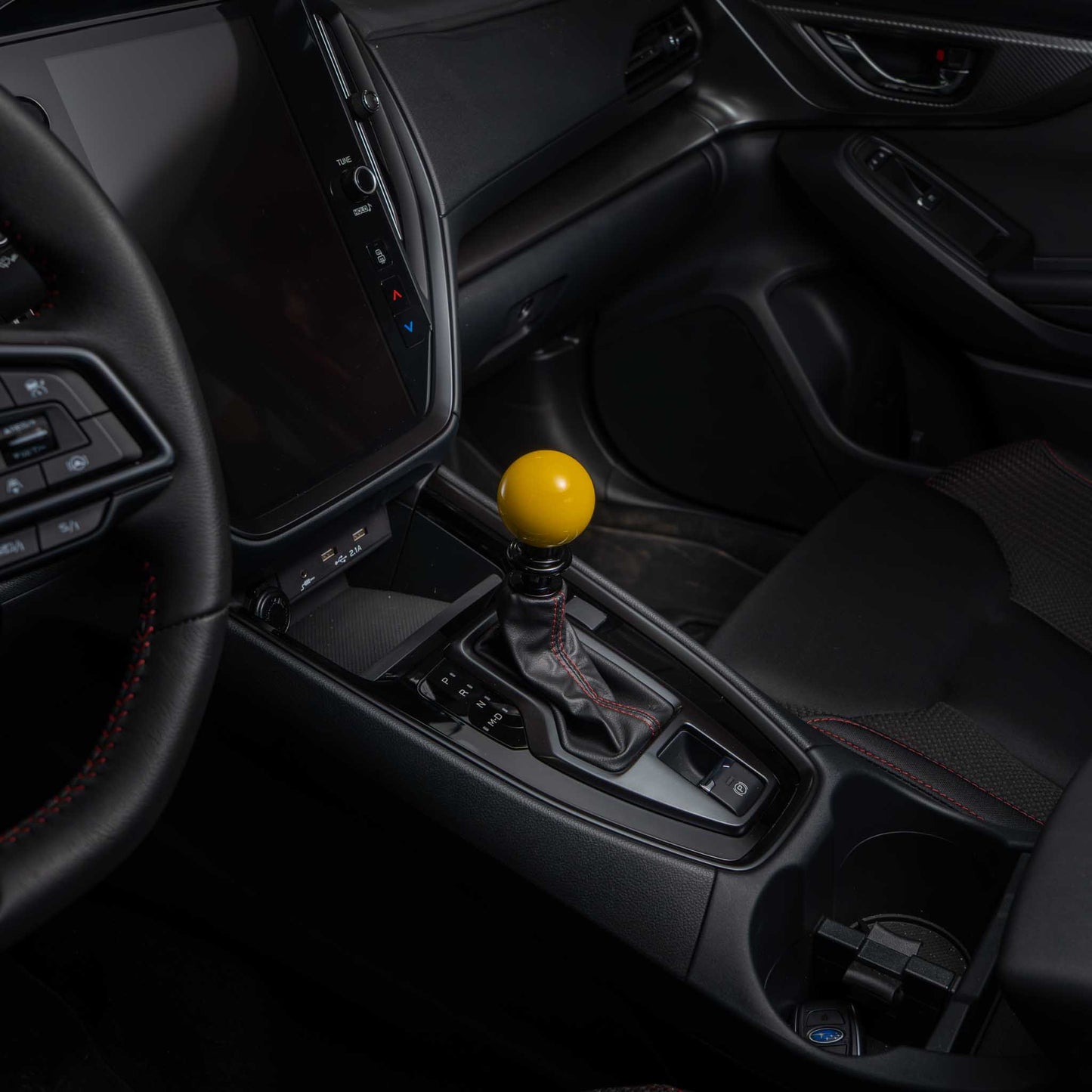 Billetworkz Automatic Shifter - Gloss Yellow - Fits Subaru CVT: WRX (2022+), Crosstrek (2024+), Forester (2025+), Impreza (2024+), Legacy/Outback (2015+)