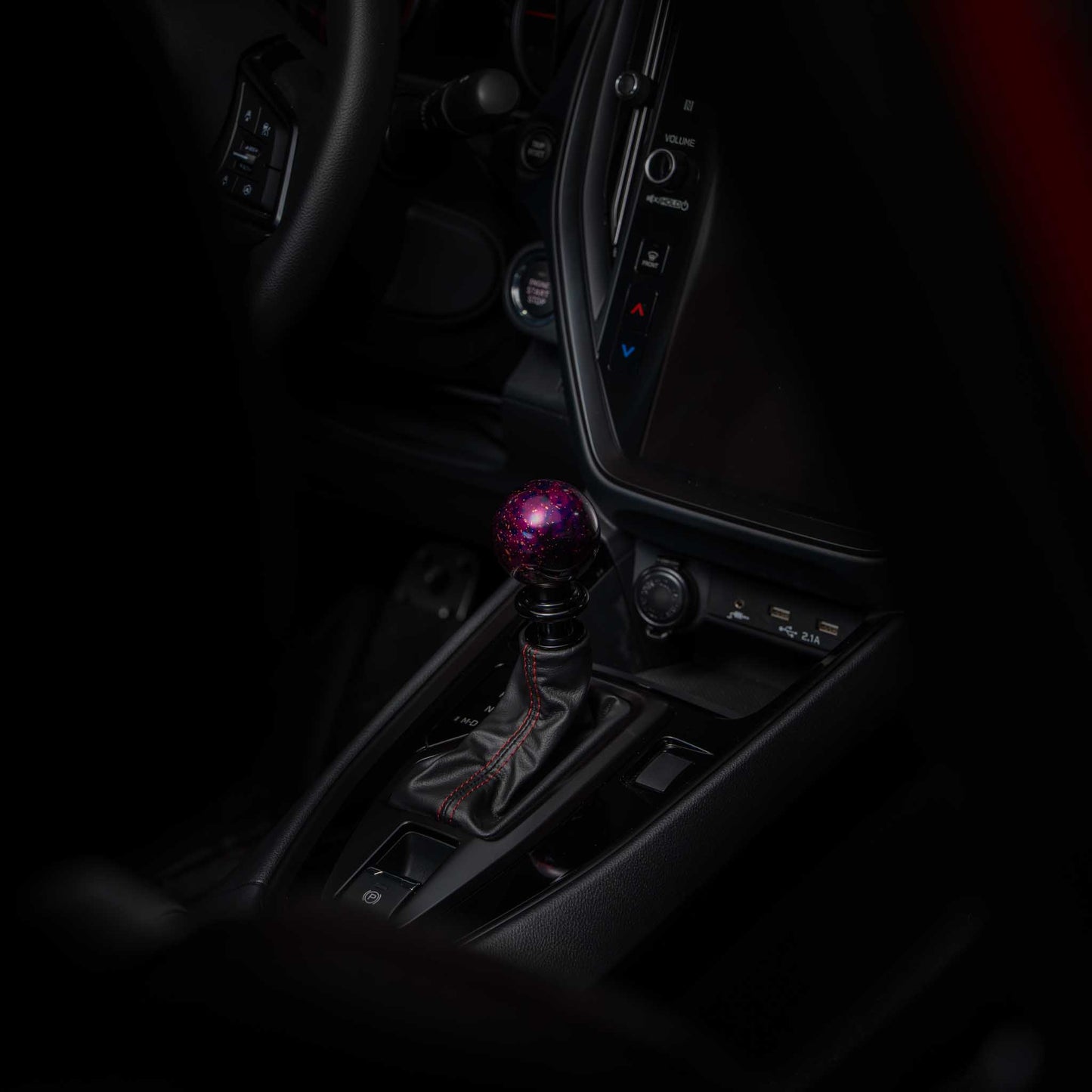 Billetworkz Automatic Shifter - Purple Cosmic Space - Fits Subaru CVT: WRX (15–21), Crosstrek (13–23), Forester (14–18), Impreza (12–23), Legacy/Outback (10–14)
