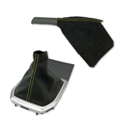 Billetworkz Alcantara Kit (Ultimate): Shift Knob, Shift Boot, E-Brake Boot Kit, and Door Pull Straps (2 Sets) - Subaru WRX 2015-2021