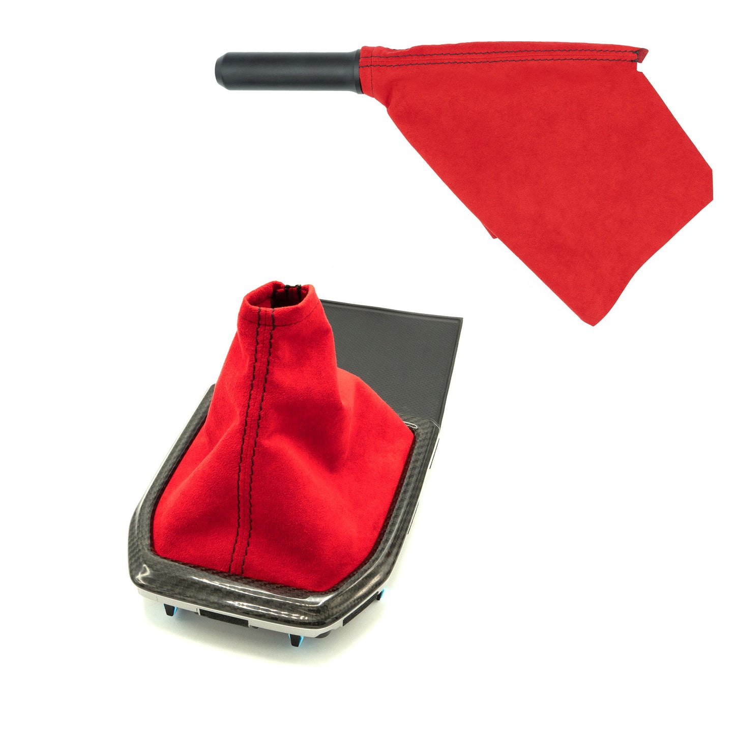 Billetworkz Alcantara Kit (Ultimate): Shift Knob, Shift Boot, E-Brake Boot Kit, and Door Pull Straps (2 Sets) - Subaru WRX 2022+