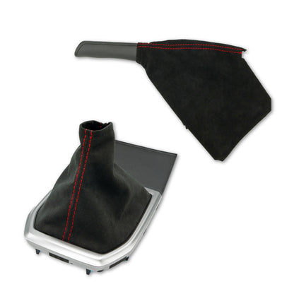 Billetworkz Alcantara Kit (Ultimate): Shift Knob, Shift Boot, E-Brake Boot Kit, and Door Pull Straps (2 Sets) - Subaru WRX 2022+