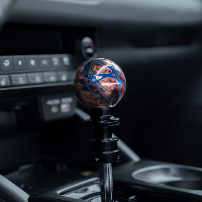 Billetworkz Automatic Shifter - Black Smoke w/ Blue Splash - Fits Subaru CVT: WRX (2022+), Crosstrek (2024+), Forester (2025+), Impreza (2024+), Legacy/Outback (2015+)