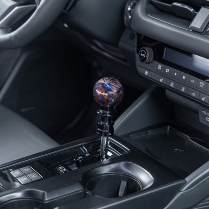 Billetworkz Automatic Shifter - Black Smoke w/ Blue Splash - Fits Subaru CVT: WRX (2022+), Crosstrek (2024+), Forester (2025+), Impreza (2024+), Legacy/Outback (2015+)