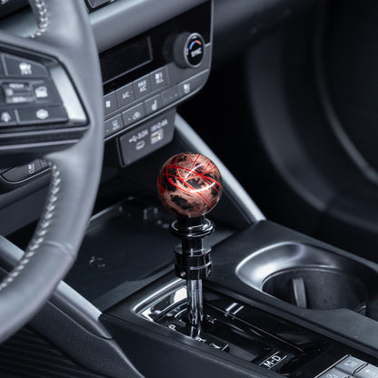 Billetworkz Automatic Shifter - Black Smoke w/ Red Splash - Fits Subaru CVT: WRX (2022+), Crosstrek (2024+), Forester (2025+), Impreza (2024+), Legacy/Outback (2015+)