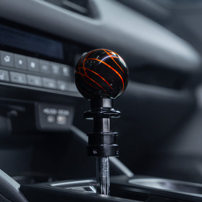 Billetworkz Automatic Shifter - Black w/ Fire Splash - Fits Subaru CVT: WRX (2022+), Crosstrek (2024+), Forester (2025+), Impreza (2024+), Legacy/Outback (2015+)