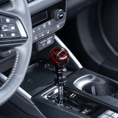Billetworkz Automatic Shifter - Black w/ Red Splash - Fits Subaru CVT: WRX (2022+), Crosstrek (2024+), Forester (2025+), Impreza (2024+), Legacy/Outback (2015+)