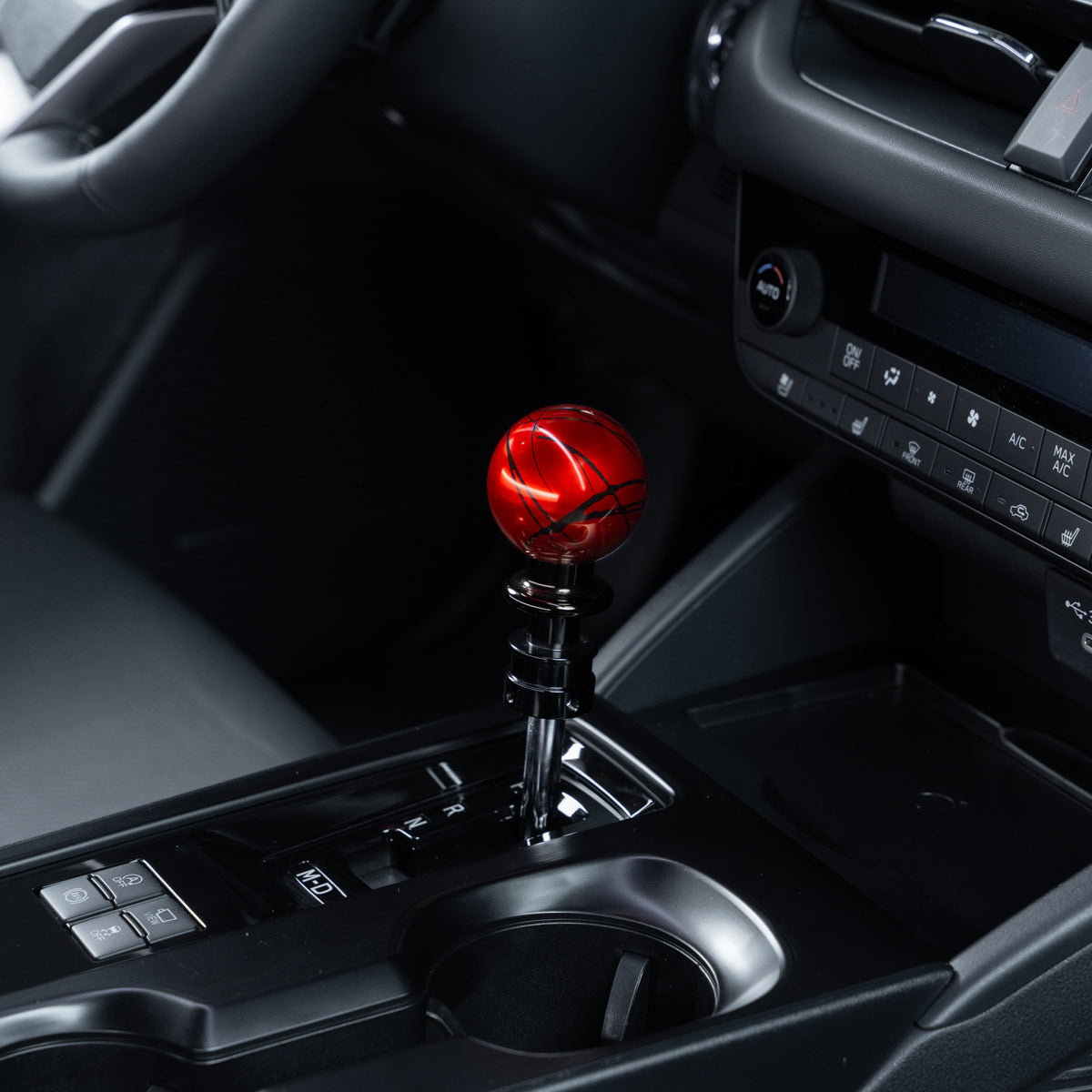 Billetworkz Automatic Shifter - Red w/ Black Splash - Fits Subaru CVT: WRX (2022+), Crosstrek (2024+), Forester (2025+), Impreza (2024+), Legacy/Outback (2015+)