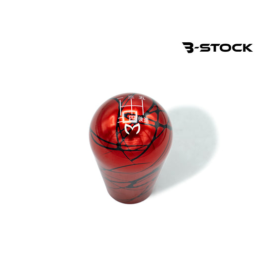 B-Stock Anodized Shift Knob – Tall Teardrop – Red w/Black Splash – Japanese 5-Speed + Evil M