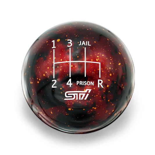 Billetworkz Cosmic Space Shift Knob - 6 Speed STI Jail-Prison Engraving - Subaru STI