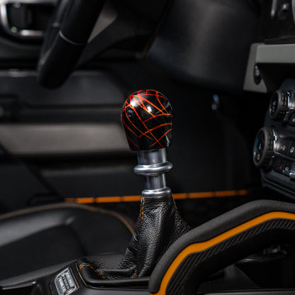 Billetworkz Shift Knob - Black w/ Fire Splash - Fits Ford Bronco 6-Speed (2021+)