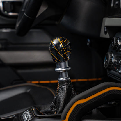 Billetworkz Shift Knob - Black w/ Gold Splash - Fits Ford Bronco 6-Speed (2021+)
