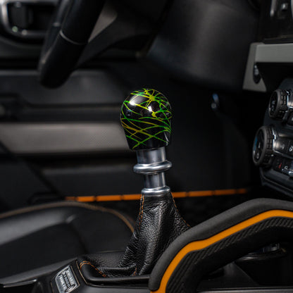 Billetworkz Shift Knob - Black w/ Toxic Splash - Fits Ford Bronco 6-Speed (2021+)