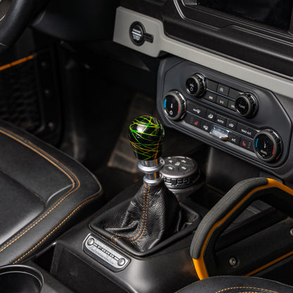 Billetworkz Shift Knob - Black w/ Toxic Splash - Fits Ford Bronco 6-Speed (2021+)