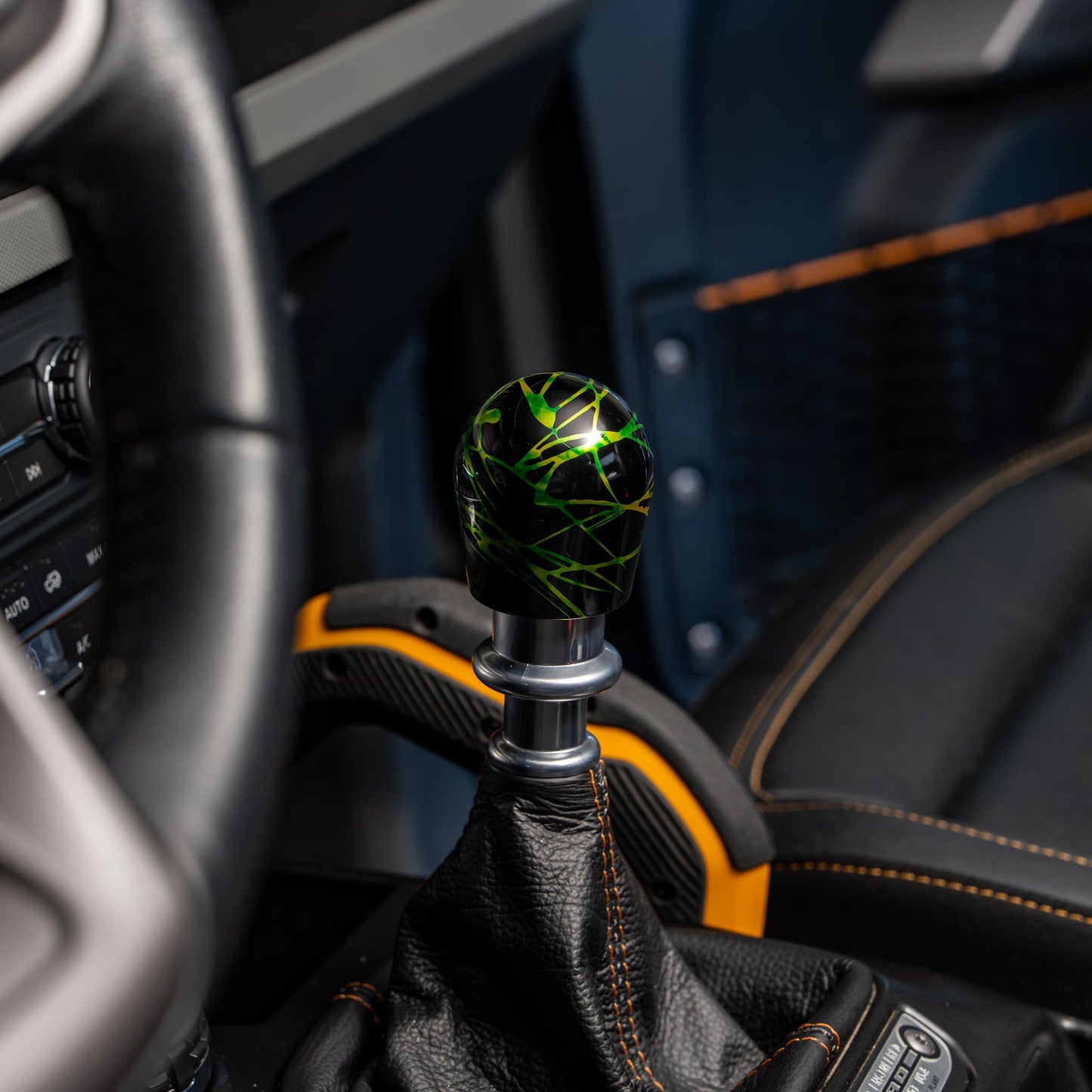 Billetworkz Shift Knob - Black w/ Toxic Splash - Fits Ford Bronco 6-Speed (2021+)