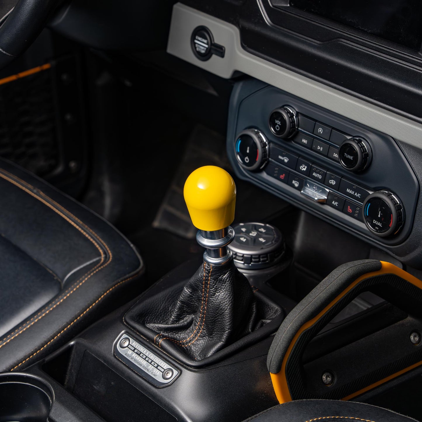 Billetworkz Weighted Shift Knob - Gloss Yellow - Fits Ford Bronco 6-Speed (2021+)