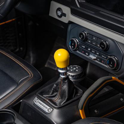 Billetworkz Weighted Shift Knob - Gloss Yellow - Fits Ford Bronco 6-Speed (2021+)