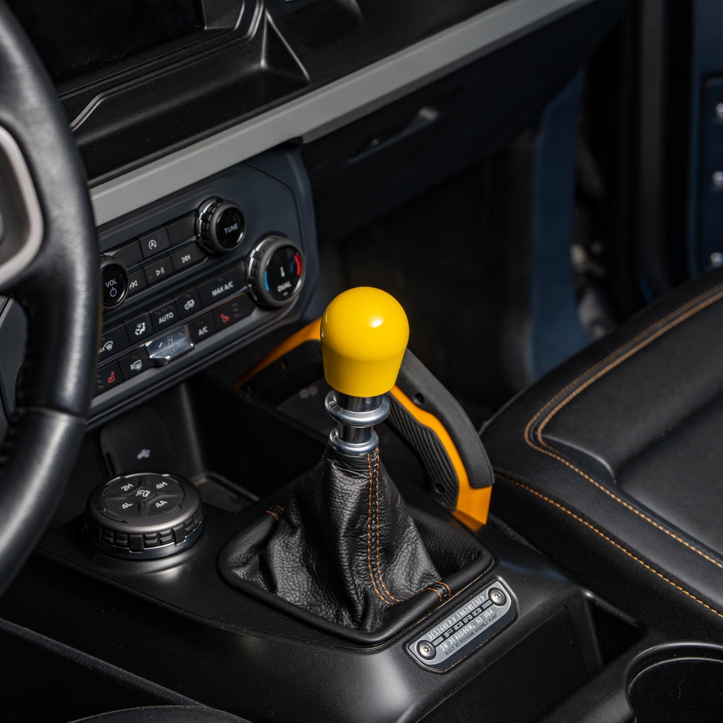 Billetworkz Weighted Shift Knob - Gloss Yellow - Fits Ford Bronco 6-Speed (2021+)