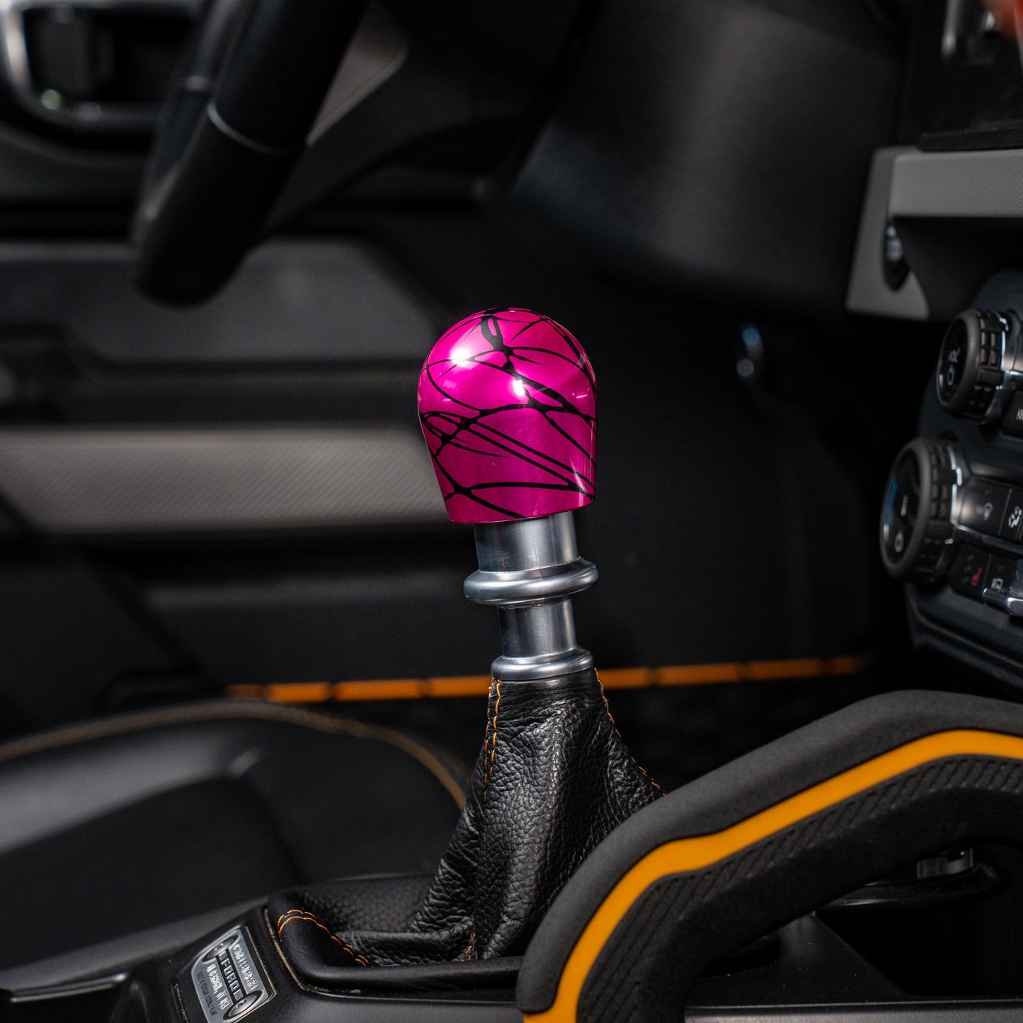 Billetworkz Shift Knob - Pink w/ Black Splash - Fits Ford Bronco 6-Speed (2021+)