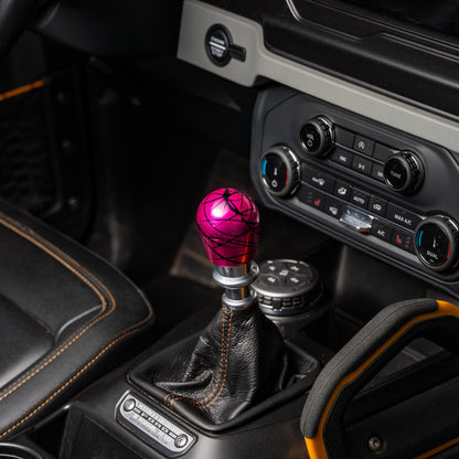 Billetworkz Shift Knob - Pink w/ Black Splash - Fits Ford Bronco 6-Speed (2021+)