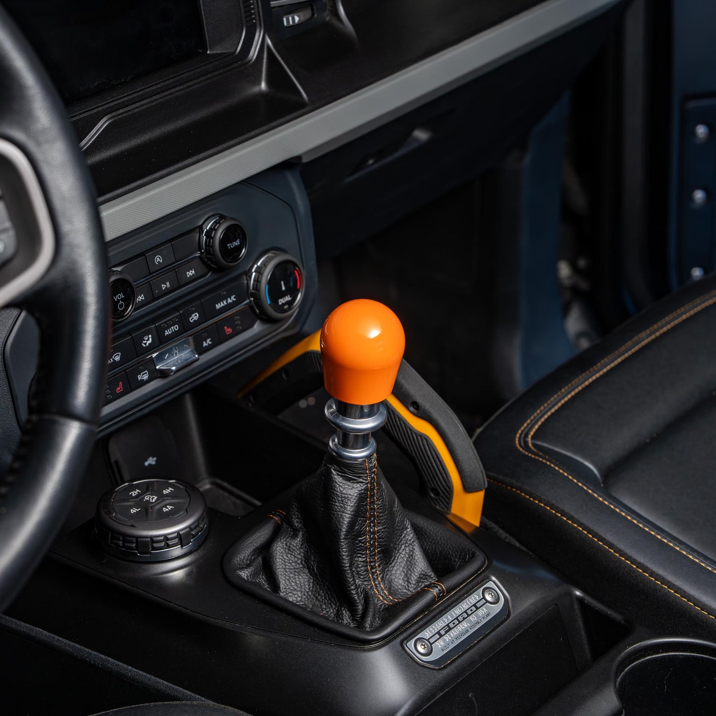 Billetworkz Weighted Shift Knob - Gloss Orange - Fits Ford Bronco 6-Speed (2021+)