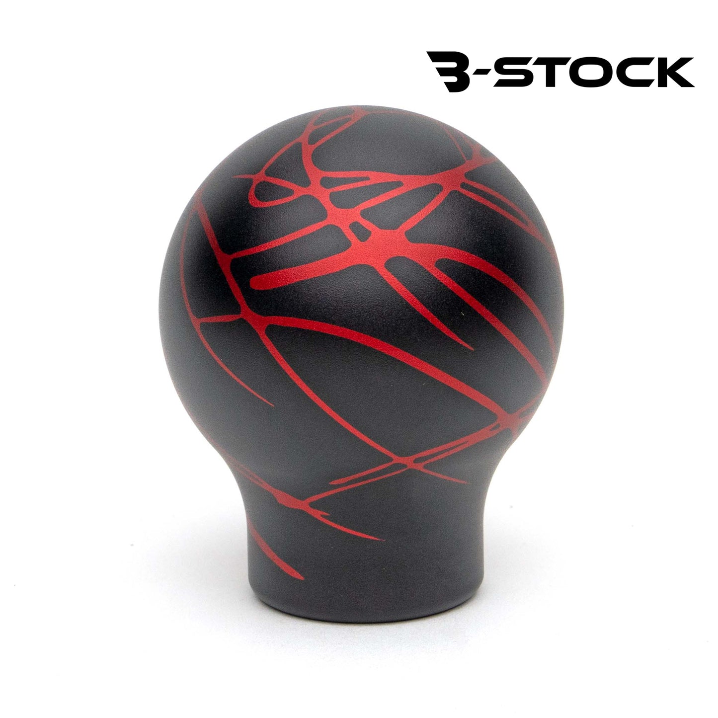 "B" Stock Shift Knob - Matte Black with Red Splash
