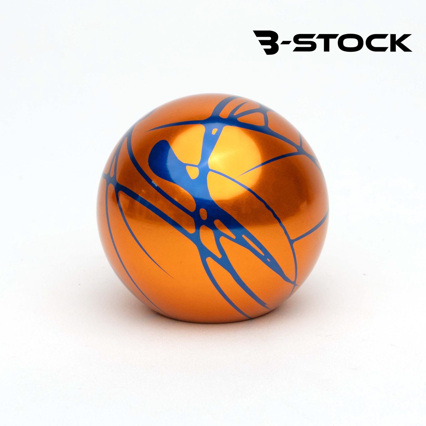 "B" Stock Shift Knob - Orange with Blue Splash