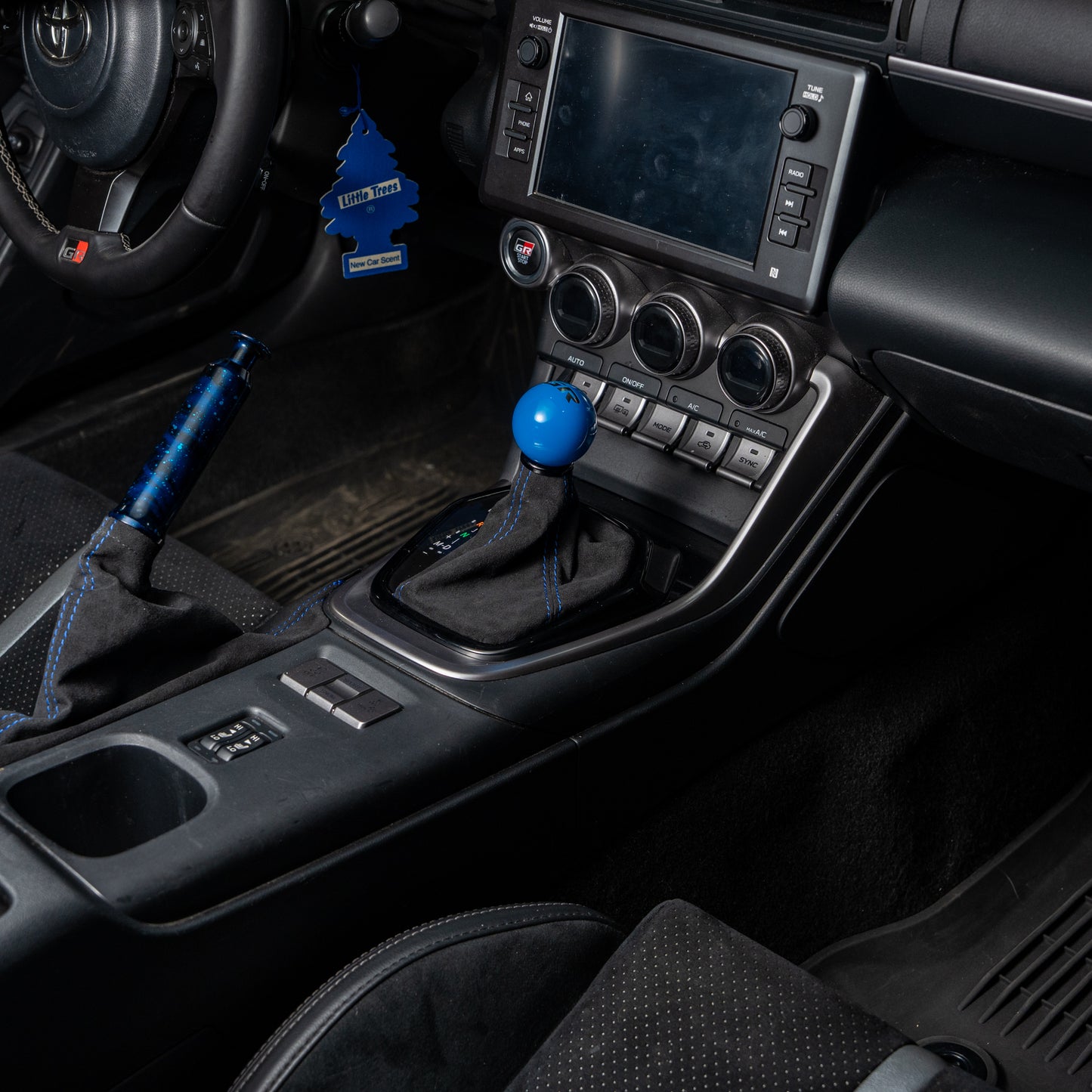 Billetworkz Alcantara Kit (Ultimate): Shift Knob, Shift Boot, E-Brake Boot Kit, and Door Pull Straps - Subaru BRZ/Toyota GR86 2022+ (Automatic)