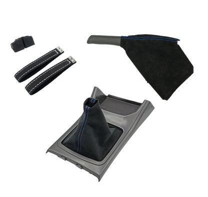 Billetworkz Alcantara Kit (Pro): Shift Boot, E-Brake Boot Kit and Door Pull Straps (1 Set) – Subaru WRX 2008-2014