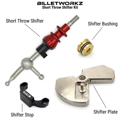 Billetworkz Shift Kit (Pro): Short Shifter Kit and Hybrid Shift Knob - Subaru WRX 6-Speed 2015–2025
