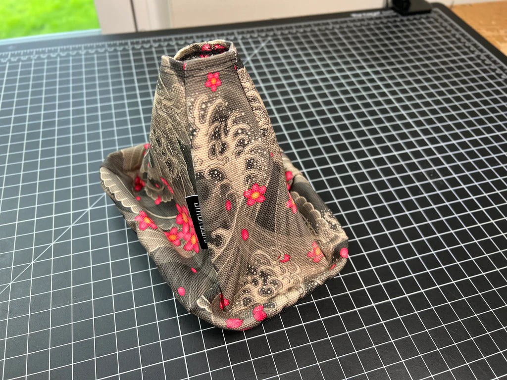 Black Japanese Waves with Cherry Blossom Shift Boot by Stitch Boots