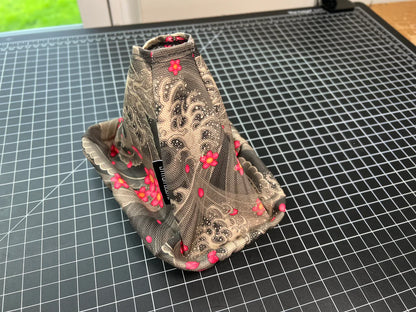 Black Japanese Waves with Cherry Blossom Shift Boot by Stitch Boots