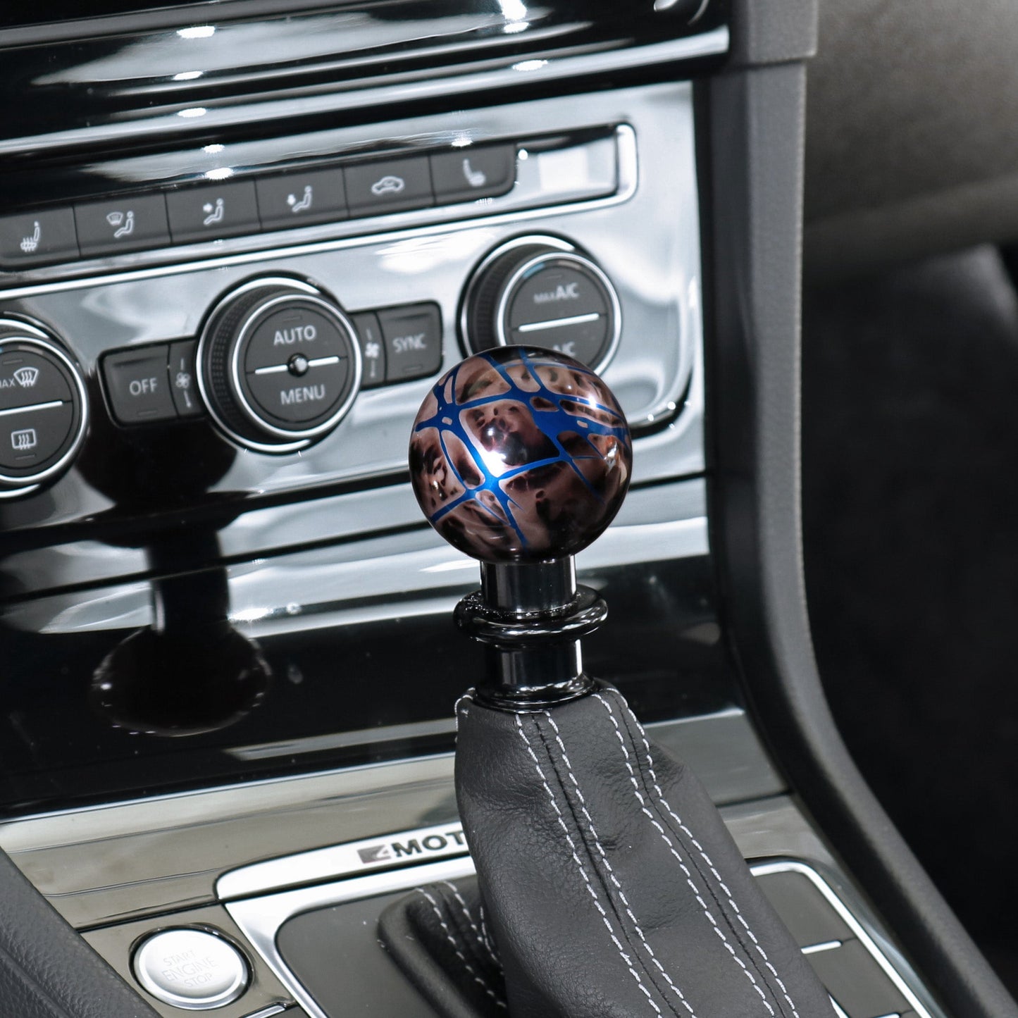 Billetworkz Automatic Shifter - Black Smoke w/ Blue Splash - Fits VW DSG and Audi S-Tronic