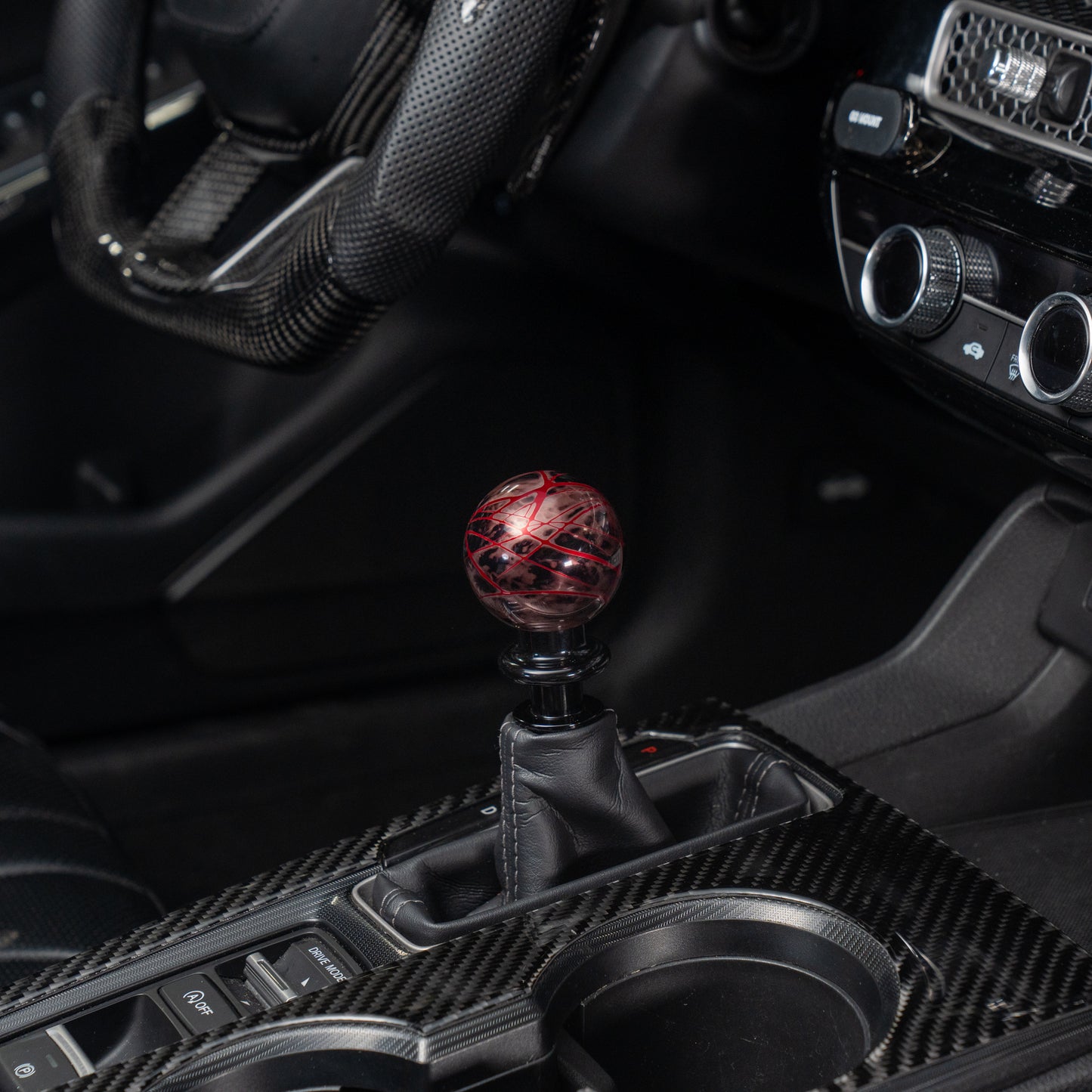 Billetworkz Automatic Shifter - Black Smoke w/Red Splash - Honda Civic (2012–2026)