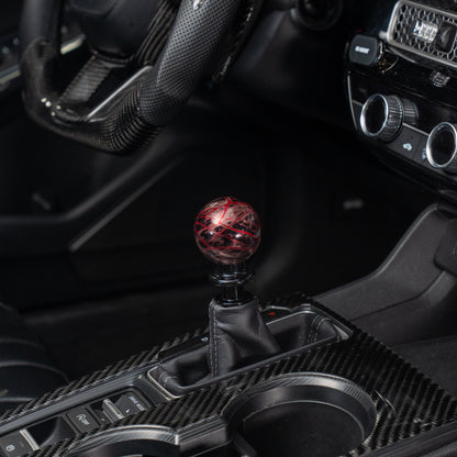Billetworkz Automatic Shifter - Black Smoke w/Red Splash - Honda Civic (2012–2026)